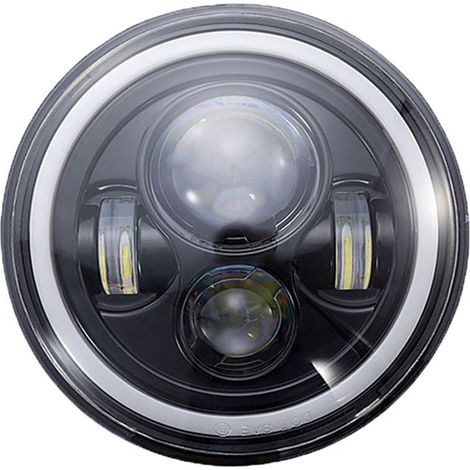 2 phares ronds étanches à LED RGB 7 pouces, projecteur de faisceau pour moto, 50 W, alliage d'aluminium, lentille en polycarbonate (1/5)