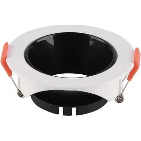 Foco LED empotrable redondo V-TAC GU10, cuerpo blanco, reflector negro