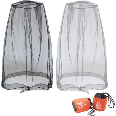 Filet de protection pour la tête, le visage et le cou contre les insectes, les abeilles, les moustiques et les moucherons, idéal pour les amoureux de la nature - avec sacs de transport offerts (2 pièc (1/5)