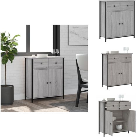 Sideboard Grau Sonoma 70x30x80 cm Holzwerkstoff - Schreibtisch - Wohnzimmermöbel - Sideboard - Grau Sideboard - Holz Sideboard (1/5)