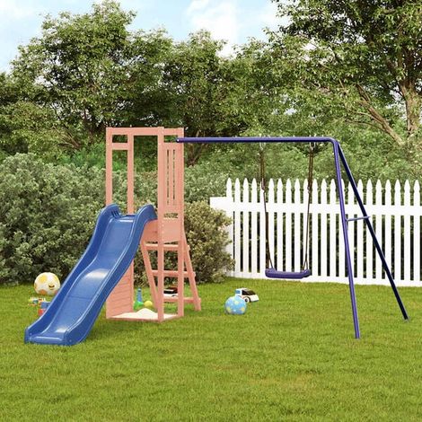 Aire de jeux extérieure : Aire de jeux d'extérieur bois de pin imprégné jeu extérieur enfant, aire de jeu jardin, balançoire enfant , pour jardin, usage domestique , enfant 3-8 ans (1/5)