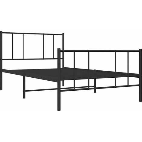 Giroletto con Testiera e Pediera Metallo Nero 100x190 cm vidaXL (1/5)