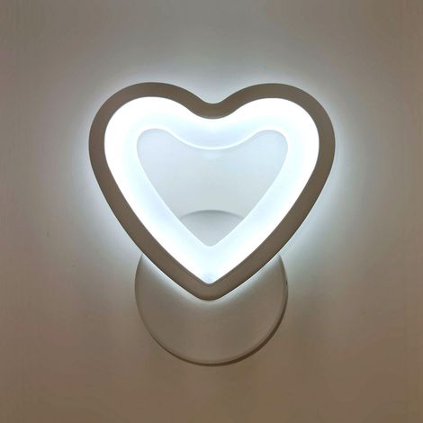 APPLIQUE LAMPADA DA MURO PER INTERNO A PARETE LUCE FREDDA 6500K CUORE CON LED 6W (1/7)