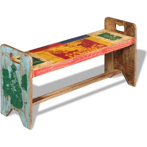 vidaXL Banc Bois massif recyclé 100x30x50 cm (1/5)