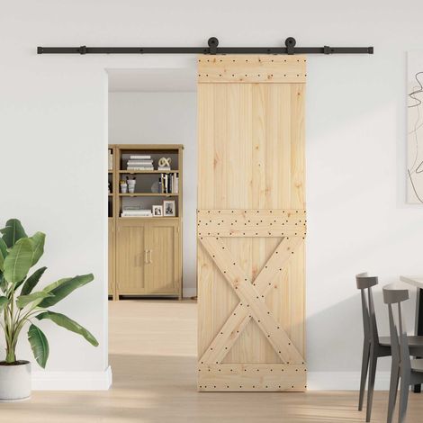 vidaXL  Sliding Door  NARVIK Natural and Black 70 x 210 cm (213.5 cm)