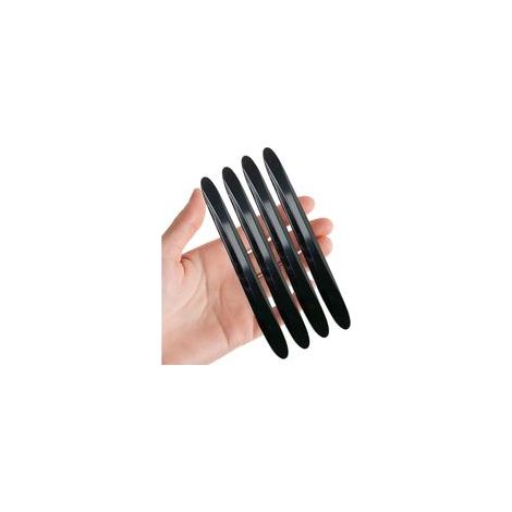 Juego de 4 tiras de goma autoadhesivas para parachoques, coches, furgonetas, SUV y paneles laterales de muebles (negras) (1/4)