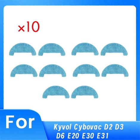 Lot de 10 lingettes de nettoyage pour aspirateur robot D2, D3, D6, E20, E30 et E31