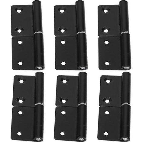 Charnière porte en acier inoxydable forme drapeau, lot de 6 pièces, quincaillerie pour armoire buffet meuble, robuste et durable (1/5)