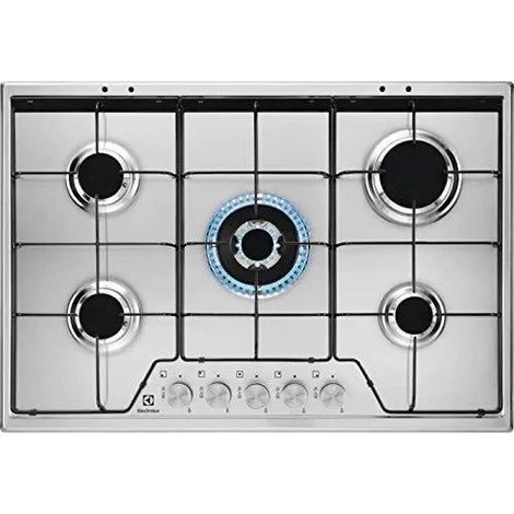 Electrolux KGS7534SX Cocina a gas empotrada de acero inoxidable de 74 cm y 5 quemadores