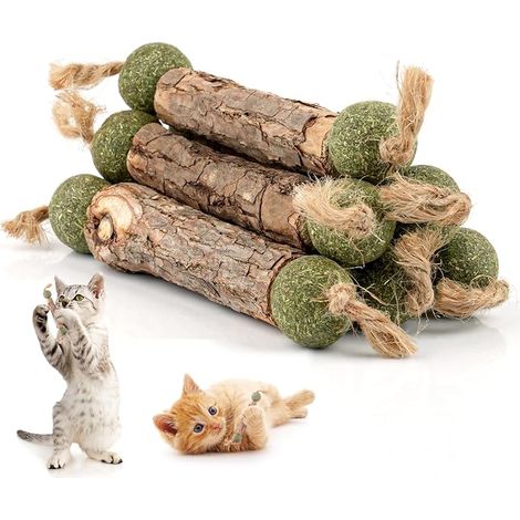 Catnip Sticks, Nature Catnip Sticks with Ball, Chew Sticks for Cats, Catnip Ball Toys for Grinding Teeth and Teeth Cleaning (1/5)