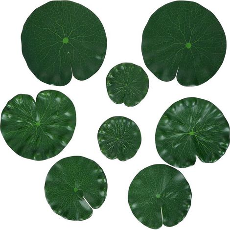 Lot de 8 feuilles de lotus artificielles flottantes en mousse pour maison, jardin, étangs, piscine, aquarium, décoration de paysage