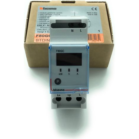 BTicino F80GC Module de gestion de la charge prioritaire de la série BTDIN, gris (1/4)