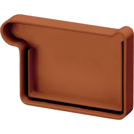 INEFA Embout de gouttière en forme de caisson, accessoires de gouttière en PVC, montage simple par emboîtement, Made in Germany - 68mm, gauche Brun