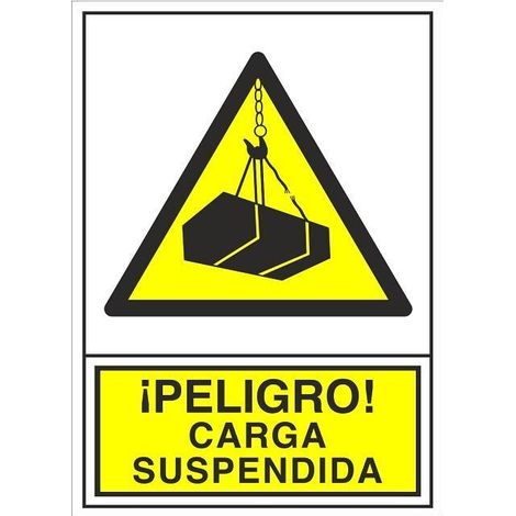 señal 388 plast.420x297''carga suspendida peligro carga suspendida