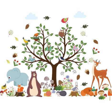 Tier-Wandtattoos – Waldtier-Wandtattoos – Bär- und Fuchs-Wandtattoos für Kinderzimmer, Babyzimmer, Kinderzimmer (1/5)