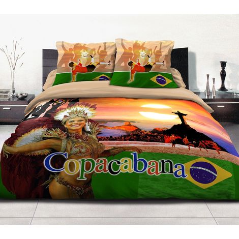 Parure de Couette 100% Coton 220x240 cm Dream in Copacabana Sable