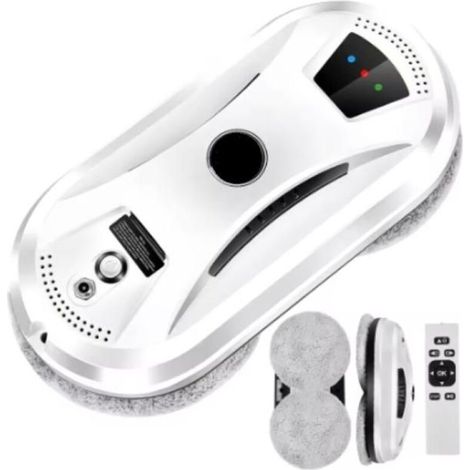 Robot Laveur de Vitres, Nettoyeur de vitres Electrique, Télécommande, Navigation IA, 10 lingettes Lavable Incluses (1/5)