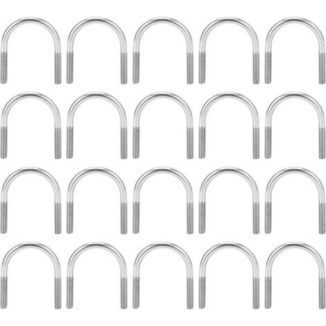 Ensemble de 20 boulons en forme de U en acier inoxydable 304 M6x33 pour pièces de machines et quincaillerie