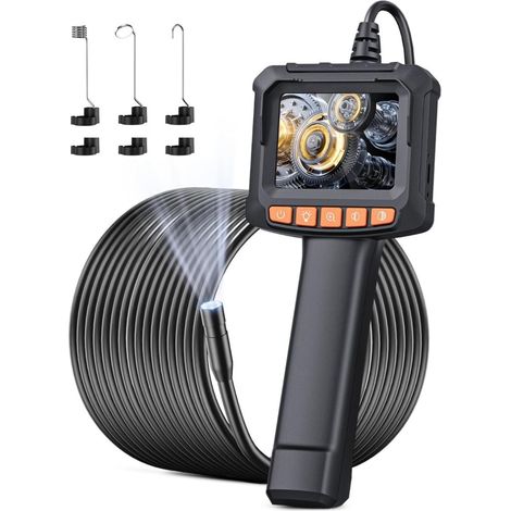 10M Camera Endoscopique Endoscope Camera  2,4" IPS Endoscope Caméra Endoscopique, IP67 Étanche avec 8 LED Réglables, Gadgets pour 32.8FT