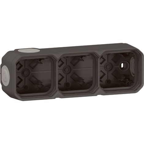 Legrand - Boîtier apparent 3 postes Plexo horizontal ou vertical - Anthracite