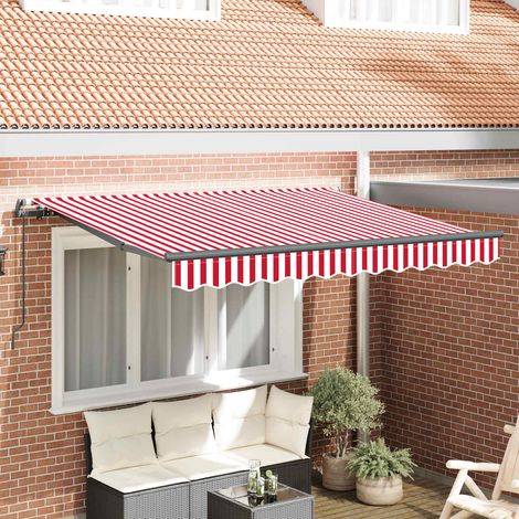 Einziehbare Markise Rot 250 x 200 cm Stoff (1/5)