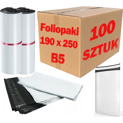 Kurier-Poly-Versandtaschen Weiß B5 190x250mm - 100 Stück.