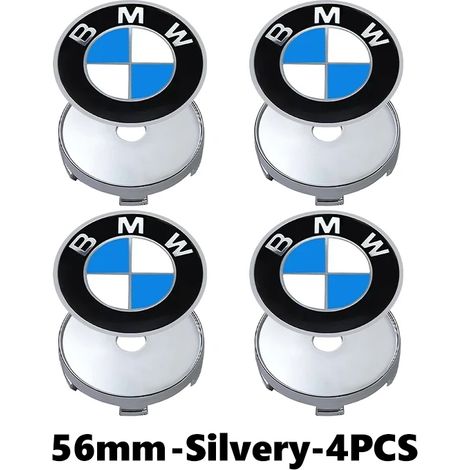 (A-argent-4PCS, Chine continentale) - Convient pour les enjoliveurs de roue BMW 56 mm avec logo, autocollants et cache-moyeux pour jantes E36, E39, E87, E60, E46, E53, E90, F10, F20, F25, F30, X3 et X (1/5)