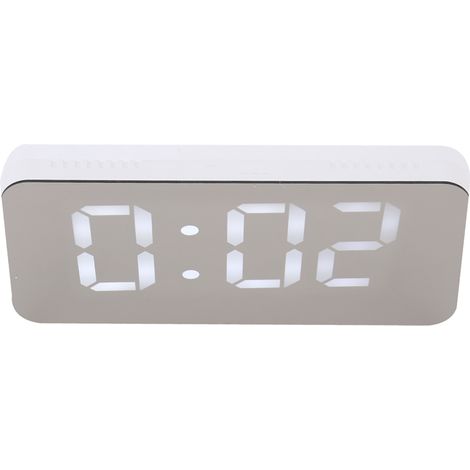 Multifunktionaler LED-Digitalwecker mit 2 USB-Anschlüssen und automatischer Dimmfunktion für Schlafzimmer und Büro – TS‑8201‑W (1/5)