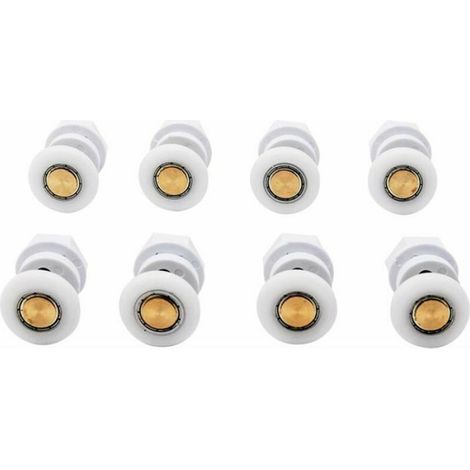 Roulette porte douche laiton coulissante cabine -1, Rouleau poulie accessoire plomberie salle bain - Chromé Aucuneary (1/5)