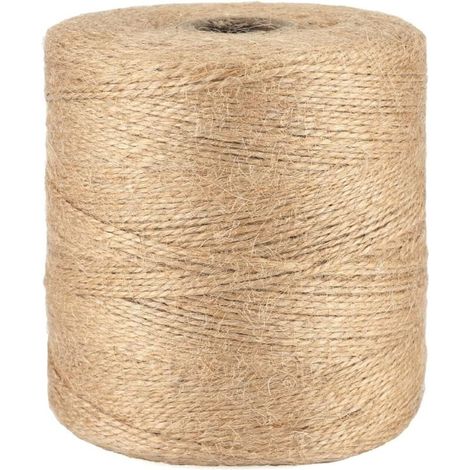 500 m Juteschnur, Gartenschnur, Naturseil, feiner Jutefaden für Gartenarbeit, Hochzeitsdekoration, Bastelarbeiten und Geschenkverpackungen (1/4)