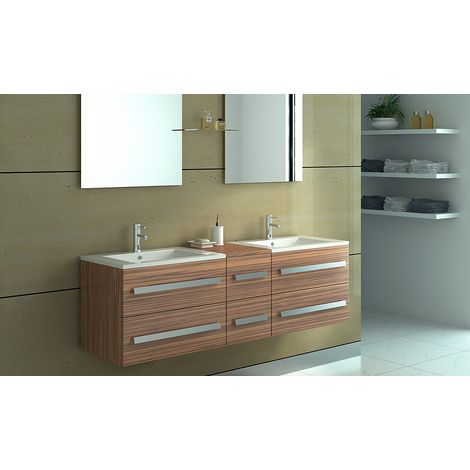 Badset ZÜRICH II Holzoptik zebra dunkel (1/2)
