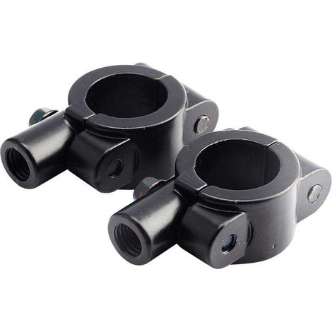 2 pcs Support de Rétroviseur de Guidon de Moto, Colliers de Fixation des Miroirs de Guidon 7/8" Universel 10mm Support de Montage de Miroir Bride en Aluminium (1/5)
