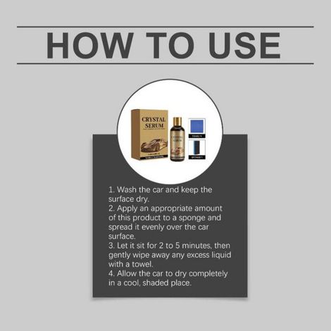 2PC 100 ml Ceramic Car Coating Kit - Crystal Serum, Ceramic Coating for Cars,Quick Effect Coating Agent for Paint, Glass & Wheel (1/5)