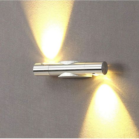 Applique murale LED 6W aluminium up/down rotation 360° blanc chaud 2 spots (1/5)