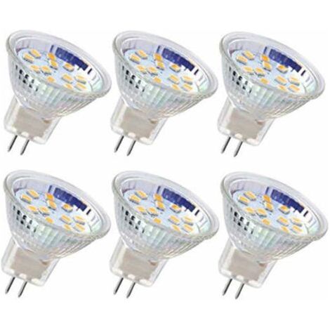 BUNTHAUS 6pcs ampoule LED MR11 ampoule de projecteur GU4 ampoules 3W 18LEDs ampoules halogène 20W équivalent non dimmable ampoule LED 12V AC/DC pour l'éclairage de piste paysage maison (Blanc froid) (1/5)