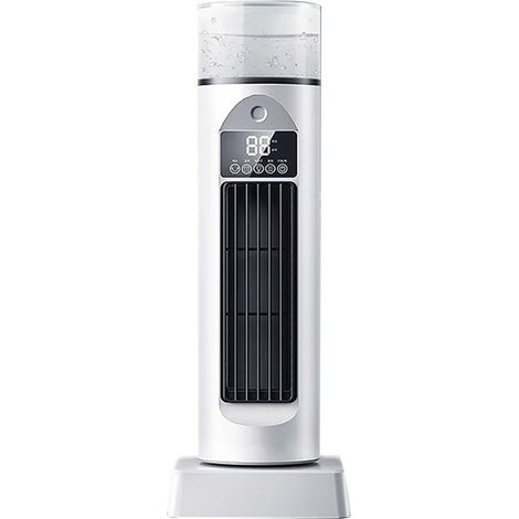 Ventilador de torre sin aspas,oscilante a 120°,6 velocidades,de pie o de escritorio para dormitorio o sala de estar (Blanco)