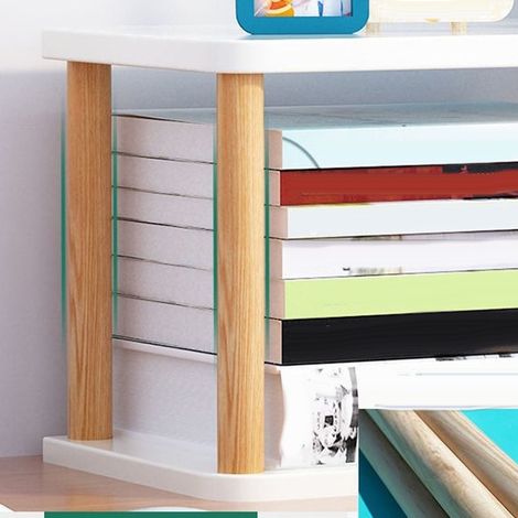 Mehrstufiges Büroaufbewahrungssystem, einfacher Tisch, kleines Regal, Bürotrennwand aus Massivholz mit mehrstufiger Ablagefläche (1/5)