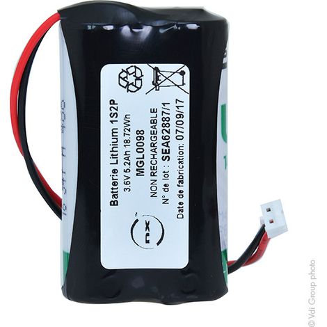 NX - Batterie lithium 2x LS14500 1S2P ST1 3.6V 5200mAh JST