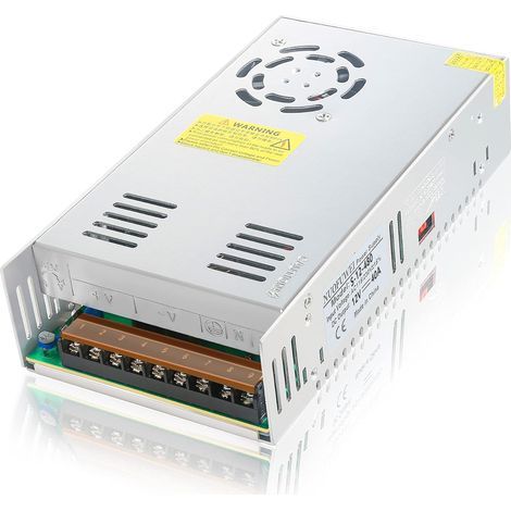 DC 12V 40A 480W Alimentation Transformateur 220V CA à 12v CC Convertisseur Alimentation 40A 480W pour Driver LED Moteur Pompe Caméra Sécurité CCTV Voiture Stéréo Imprimante 3D (1/5)
