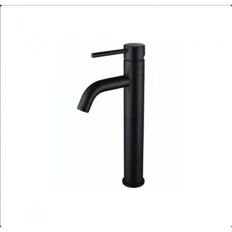 Robinet de salle de bain pour lavabo à poser, mitigeur pour évier haut, eau chaude et froide, noir mat (1/5)