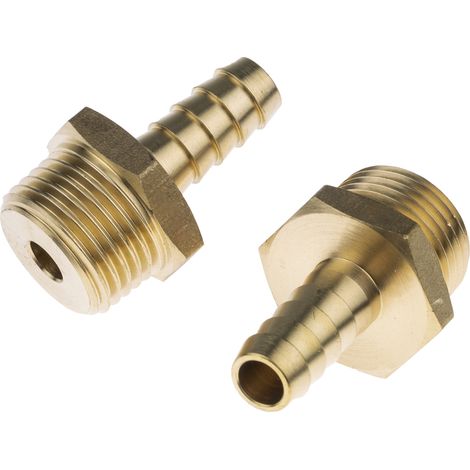 Raccord de tuyau souple RS PRO Droit, G mâle 1/2" Laiton ( Prix pour Paquet de 2 ) (1/4)