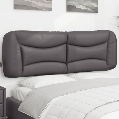 Coussin de tête de lit gris 160cm similicuir (1/5)