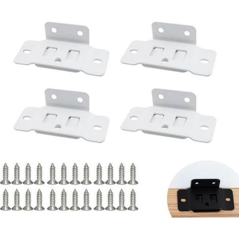 Connecteurs pour meubles, lot de 4, acier inoxydable, renfort en forme de L à 90° pour tiroirs, armoires, tables et chaises, vis incluses, pour les bricoleurs et les professionnels du meuble. (1/4)