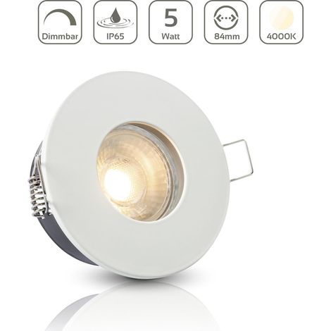 Einbauspot IP65 rund - Farbe: Weiß - LED Leuchtmittel: GU10 5W neutralweiß dimmbar (1/5)