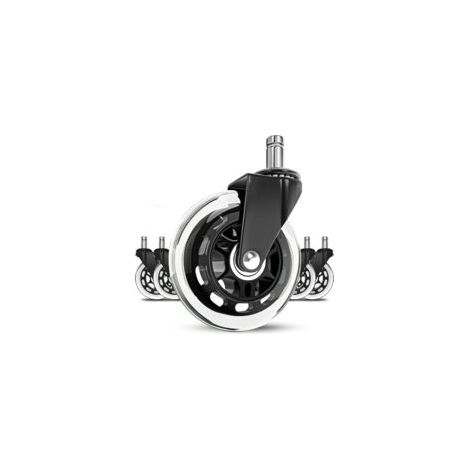 Set di 5 rotelle per sedia da ufficio – Ruote girevoli da 11x22 mm – Rotazione silenziosa a 360° – Resistenti all'abrasione – Proteggono i pavimenti delicati