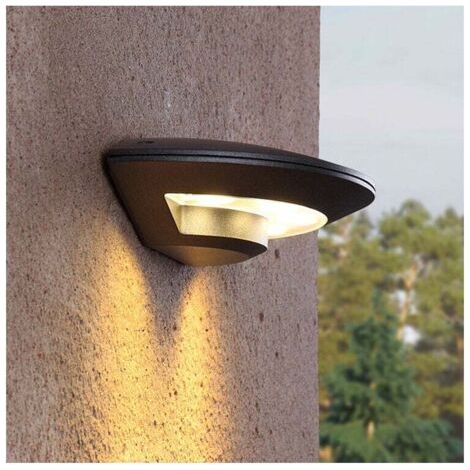 Moderne LED-Außenwandleuchte, wasserdicht, IP65, warmweiß, halbkreisförmig, schwarze Wandleuchten für Zuhause, Einfahrt, Treppe, Garage, 4 W, energiesparend FLITI