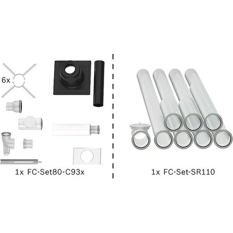 Bosch Abgas-Standardpaket Bopa FC13, Schacht starr, DN 80/125, 10m, RLU