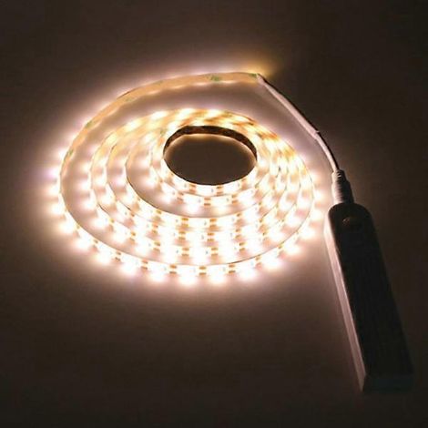 Éclairage d'escalier LED à piles avec détecteur de mouvement - Blanc chaud 3M (1/4)