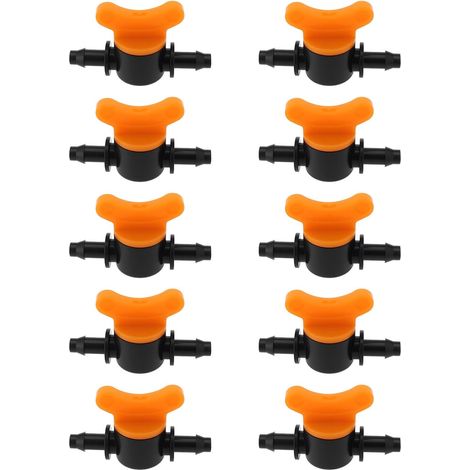 Lot de 10 Vannes d'arrêt 3/16" avec Embout de 4,5 à 6,5 Mm pour Tuyaux de Jardin de 4 Ou 5 Mm de Diamètre Intérieur (1/5)