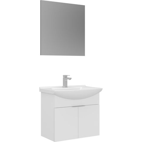 Ensemble Meuble Vasque avec Miroir (2 Pièces) "Purus 65" - 65 x 50 x 58 cm - White (1/3)